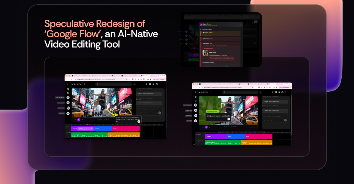 Speculative Redesign of Google Flow, a generative AI video editing tool
